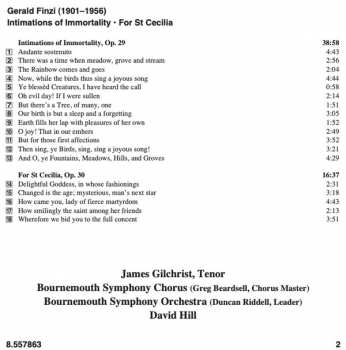 CD David Hill: Intimations of Immortality/For St Cecilia