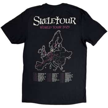 Merce Ghost: Ghost Unisex T-shirt: Skeletour Admat '25 Tour Dates (black) (back Print) (small) S