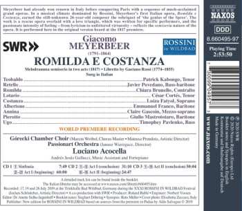 3CD Giacomo Meyerbeer: Romilda E Costanza