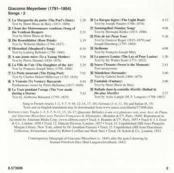 CD Giacomo Meyerbeer: Songs • 2