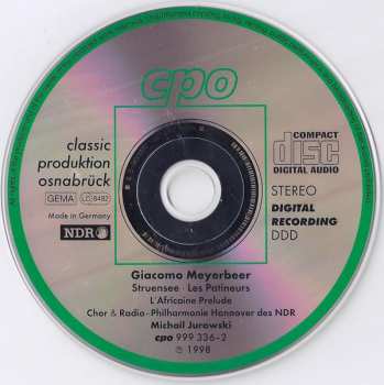CD Giacomo Meyerbeer: Stuensee / Les Patineurs