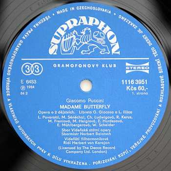 3LP/Set di cofanetti Giacomo Puccini: Madame Butterfly