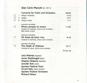 CD Richard Hickox: Violin Concerto • The Death Of Orpheus