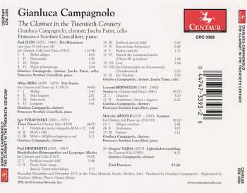 CD Gianluca Campagnolo: The Clarinet In The Twentieth Century