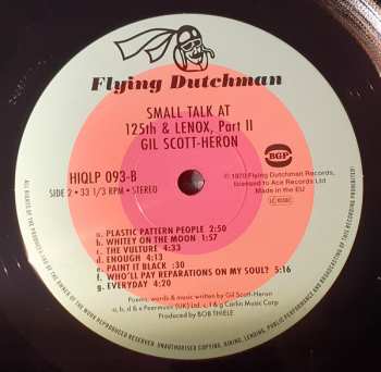 LP Gil Scott-Heron: Small Talk At 125th And Lenox