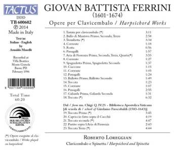 CD Roberto Loreggian: Opere Per Clavicembalo