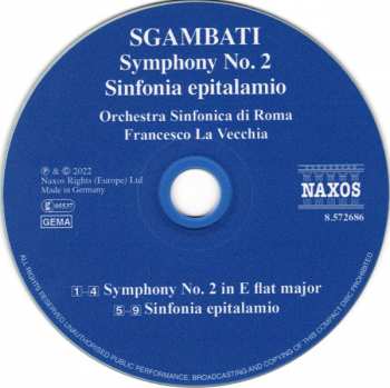 CD Francesco La Vecchia: Symphony No. 2 • Sinfonia Epitalamio