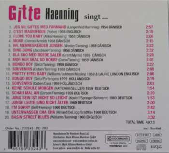 CD Gitte Hænning: Gitte Haenning Singt... In Dänisch - Deutsch - Englisch - Holländisch