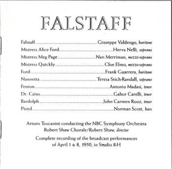 2CD/Set di cofanetti Giuseppe Verdi: Falstaff