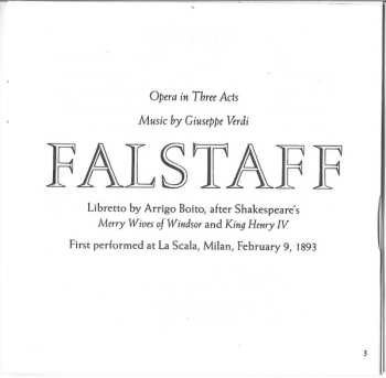 2CD/Set di cofanetti Giuseppe Verdi: Falstaff