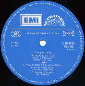 3LP/Set di cofanetti Giuseppe Verdi: Rigoletto (3xLP + BOX + BOOKLET)