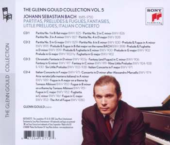 4CD Johann Sebastian Bach: Glenn Gould Plays Bach: 6 Partitas ・Chromatic Fantasy ・Italian Concerto ・The Art of the Fugue (excerpts) ・Preludes, Fugues & Fantasies