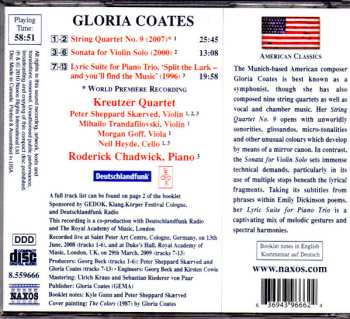 3CD/Set di cofanetti Gloria Coates: String Quartets 1-9
