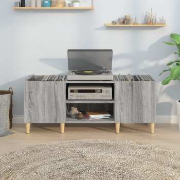 Audiotechnica Goka Skříňka s přihrádkami na LP desky a audiotechniku - dřevěné nohy Šedá sonoma (831931)