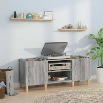 Audiotechnica Goka Skříňka s přihrádkami na LP desky a audiotechniku - dřevěné nohy Šedá sonoma (831931)