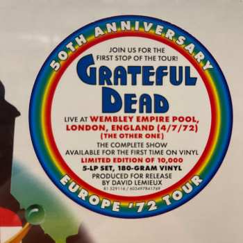 5LP/Set di cofanetti The Grateful Dead: Wembley Empire Pool, London, England 4/7/72 LTD
