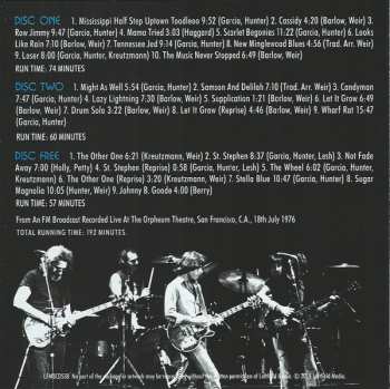 3CD The Grateful Dead: San Francisco 1976 (The Orpheum Theatre Broadcast On Three CDs)