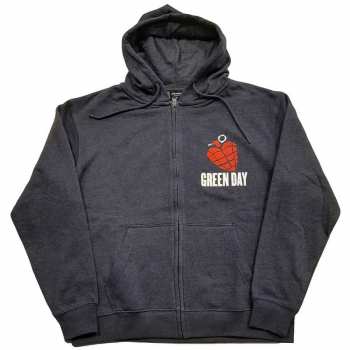 Merce Green Day: Green Day Unisex Zipped Hoodie: American Idiot (back Print) (small) S