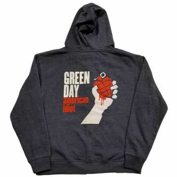 Merce Green Day: Green Day Unisex Zipped Hoodie: American Idiot (back Print) (small) S