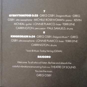 CD Greg Osby: Greg Osby And Sound Theatre