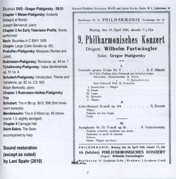 6CD/DVD/Set di cofanetti Gregor Piatigorsky: The Art Of  (Rare 78s Unissued Studio Recordings, Public Performances And Broadcasts)