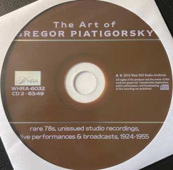 6CD/DVD/Set di cofanetti Gregor Piatigorsky: The Art Of  (Rare 78s Unissued Studio Recordings, Public Performances And Broadcasts)