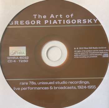 6CD/DVD/Set di cofanetti Gregor Piatigorsky: The Art Of  (Rare 78s Unissued Studio Recordings, Public Performances And Broadcasts)