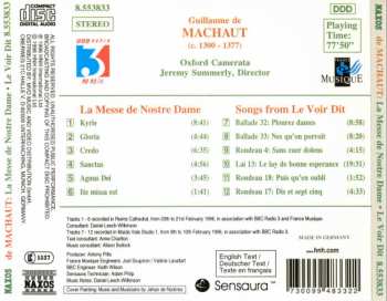 CD Guillaume de Machaut: La Messe De Nostre Dame / Le Voir Dit