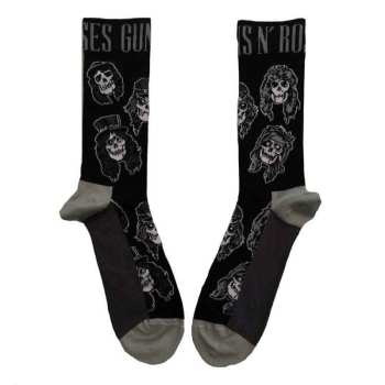 Merce Guns N' Roses: Guns N' Roses Unisex Ankle Socks: Skulls Band Monochrome (black) (uk Size 4 - 7) 36 - 42