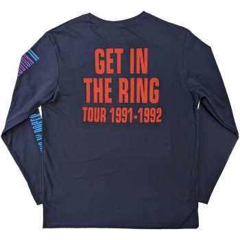 Merce Guns N' Roses: Guns N' Roses Unisex Long Sleeve T-shirt: Get In The Ring Tour '91-'92 (back & Sleeve Print) (small) S