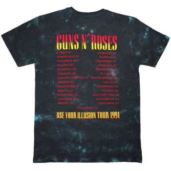 Merce Guns N' Roses: Guns N' Roses Unisex T-shirt: Uyi Tour '91 (black) (back Print & Wash Collection) (small) S