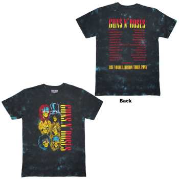 Merce Guns N' Roses: Guns N' Roses Unisex T-shirt: Uyi Tour '91 (black) (back Print & Wash Collection) (small) S