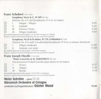 CD Franz Schubert: Schubert Symphonies Nos.6 & 8 'Unfinished' • Haydn Piano Concerto In D