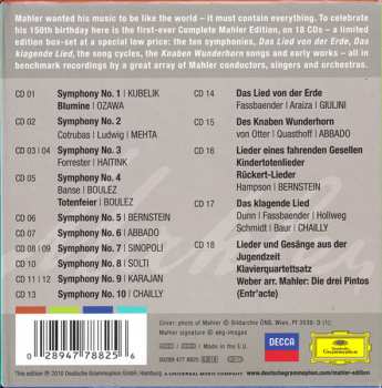 18CD/Set di cofanetti Gustav Mahler: Gustav Mahler - Complete Edition LTD