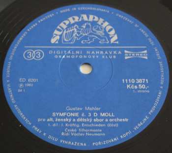 2LP The Czech Philharmonic Orchestra: Symphony No. 3 (2xLP)