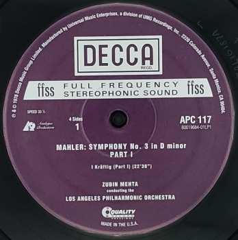 2LP Los Angeles Philharmonic Orchestra: Symphony No. 3 In D Minor