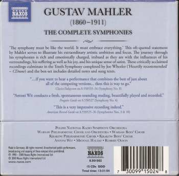 15CD/Set di cofanetti Gustav Mahler: The Complete Symphonies