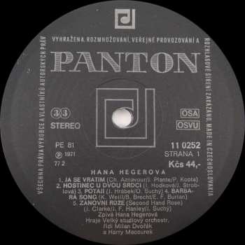 LP Hana Hegerová: Recital (74 2)