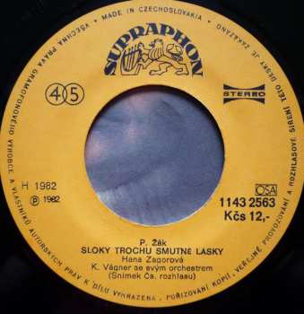 SP Hana Zagorová: Nápad (Everybody's Rocking') / Sloky Trochu Smutné Lásky