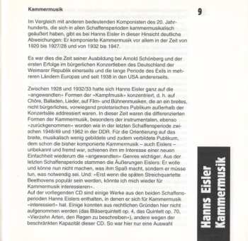 CD Hanns Eisler: Kammermusik = Chamber Music