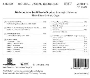 CD Hans-Dieter Möller: Die Historische Jordi-Bosch-Orgel Zu Santanyj (Mallorca)