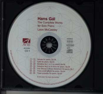 CD Hans Gal: The Complete Works For Solo Piano
