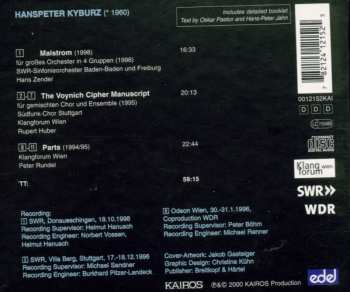 CD Hanspeter Kyburz: Malstrom; The Voynich Cipher Manuscript; Parts