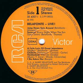 2LP/Set di cofanetti Harry Belafonte: Belafonte Live!