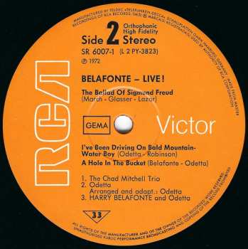 2LP/Set di cofanetti Harry Belafonte: Belafonte Live!