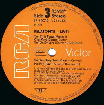 2LP/Set di cofanetti Harry Belafonte: Belafonte Live!