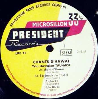 LP The Tau Moe Trio: Chants D'Hawaï