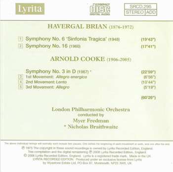 CD The London Philharmonic Orchestra: Havergal Brian: Symphonies 6 & 16 / Arnold Cooke: Symphony No. 3