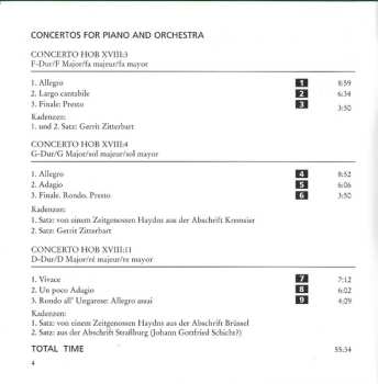 CD Joseph Haydn: Konzerte Für Klavier Und Orchester = Concertos For Piano And Orchestra (F-Dur/F Major - G-Dur/G Major  - D-Dur/D Major)