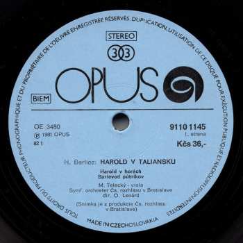 LP Hector Berlioz: Harold In Italy